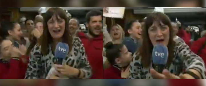 Reportera se gana la lotería en vivo y esta es su reacción