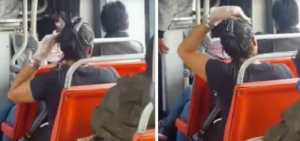 Una mujer en pleno viaje en movimiento se aplicó nada menos que un tinte para cabello.