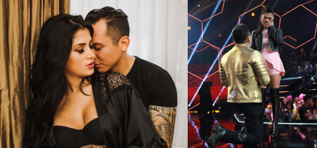 Edwin Luna le pide matrimonio a Kimberly Flores en programa en vivo