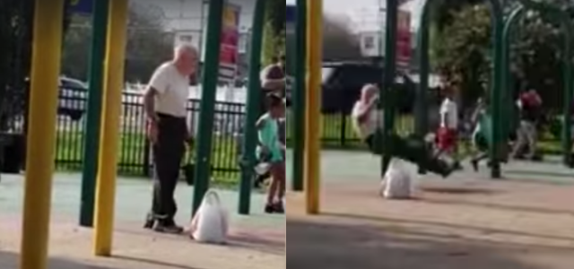 Abuelito se columpia hasta dar una vuelta y se hace viral