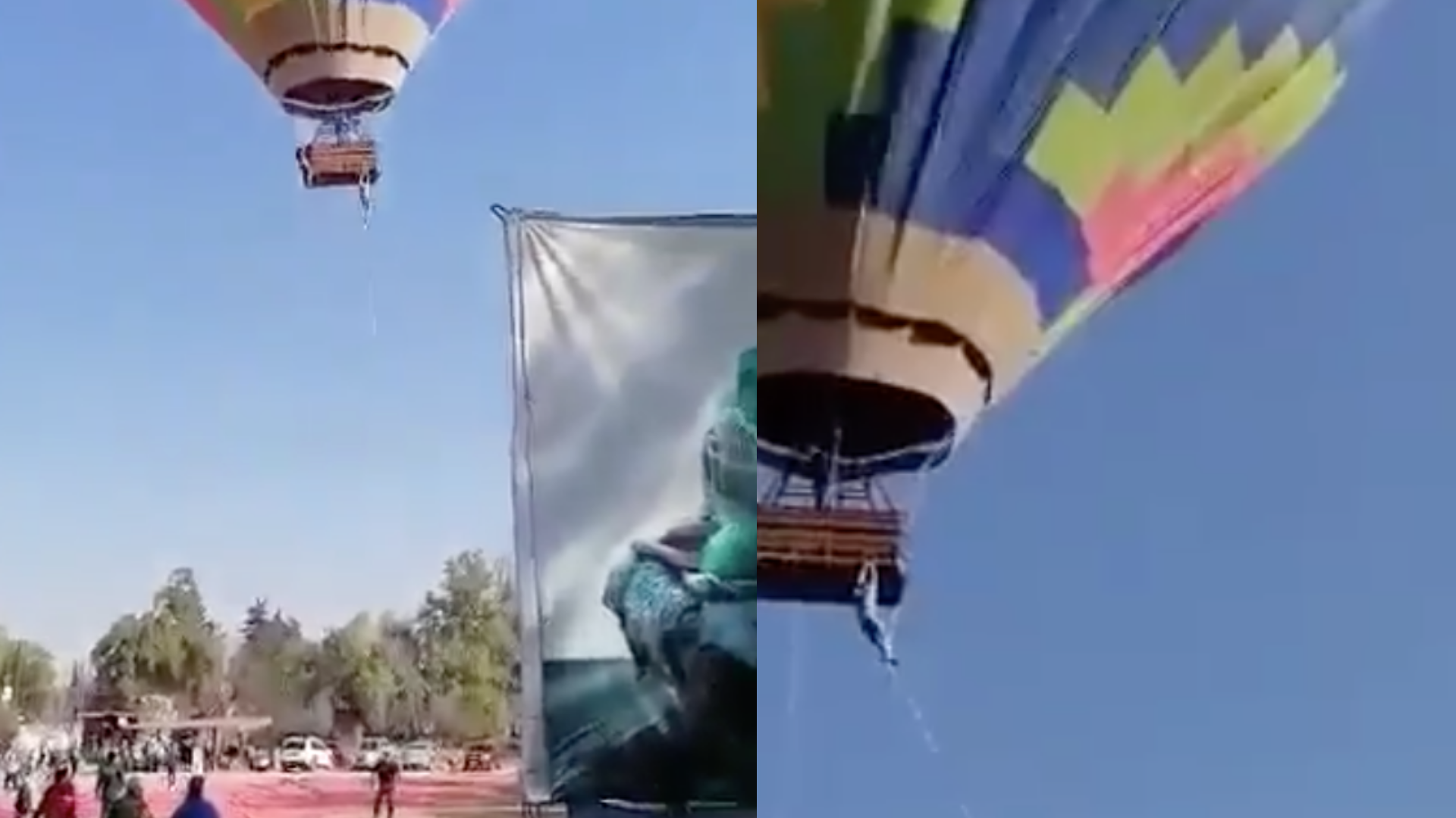 Así fue el susto de los hombres que casi caían de un globo aerostático