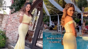 Chica usa hermoso vestido en la boda de su mejor amigo del que está enamorada