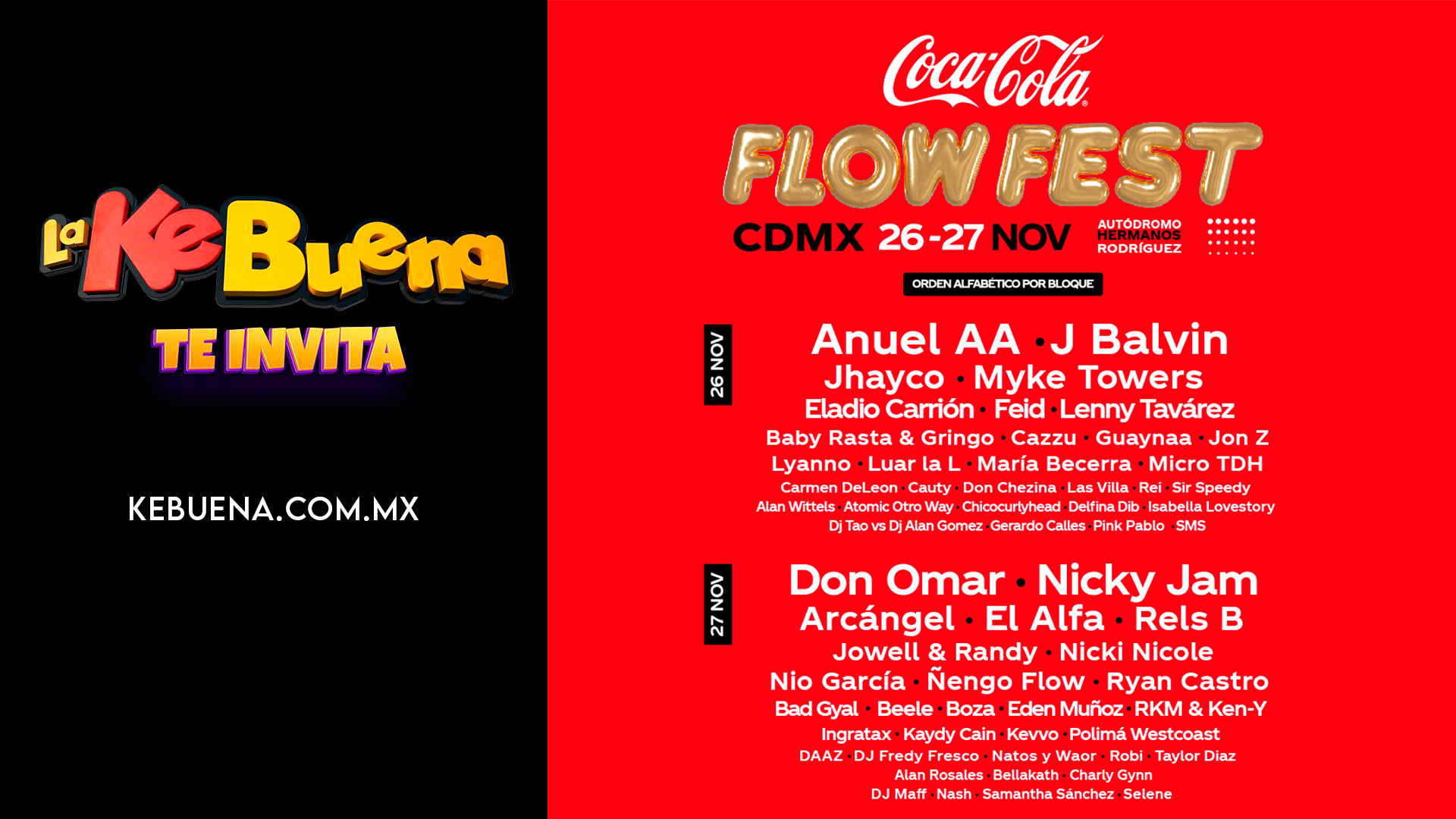 ¡LaKeBuena te invita al Coca Cola Flow Fest!